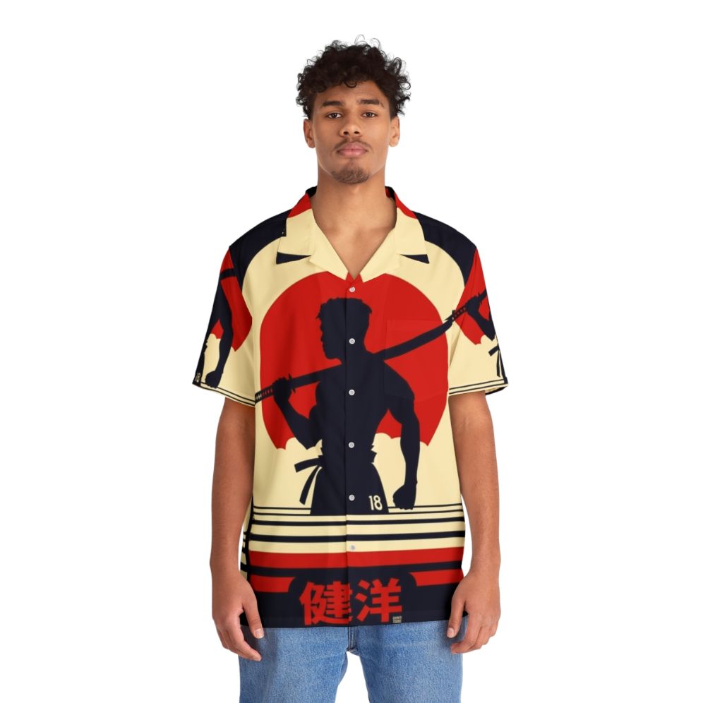 Retro Japanese Football Star Takehiro Tomiyasu Hawaiian Shirt - People Front