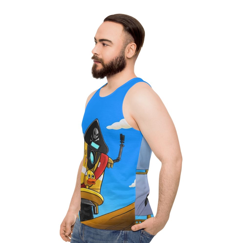 Borderlands Claptrap Pirate Minion Unisex Tank Top - men side