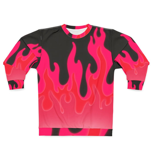 Hot pink reddish flames sweatshirt