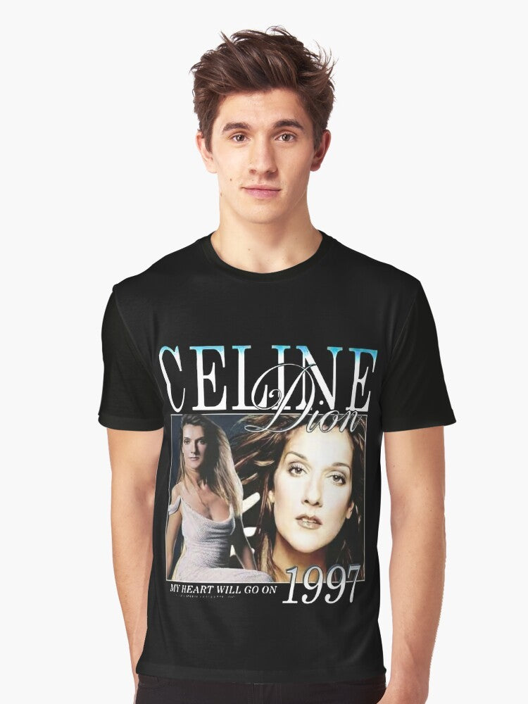 Celine Dion Men's Graphic T-Shirt featuring Titanic movie artwork and music icon - Men