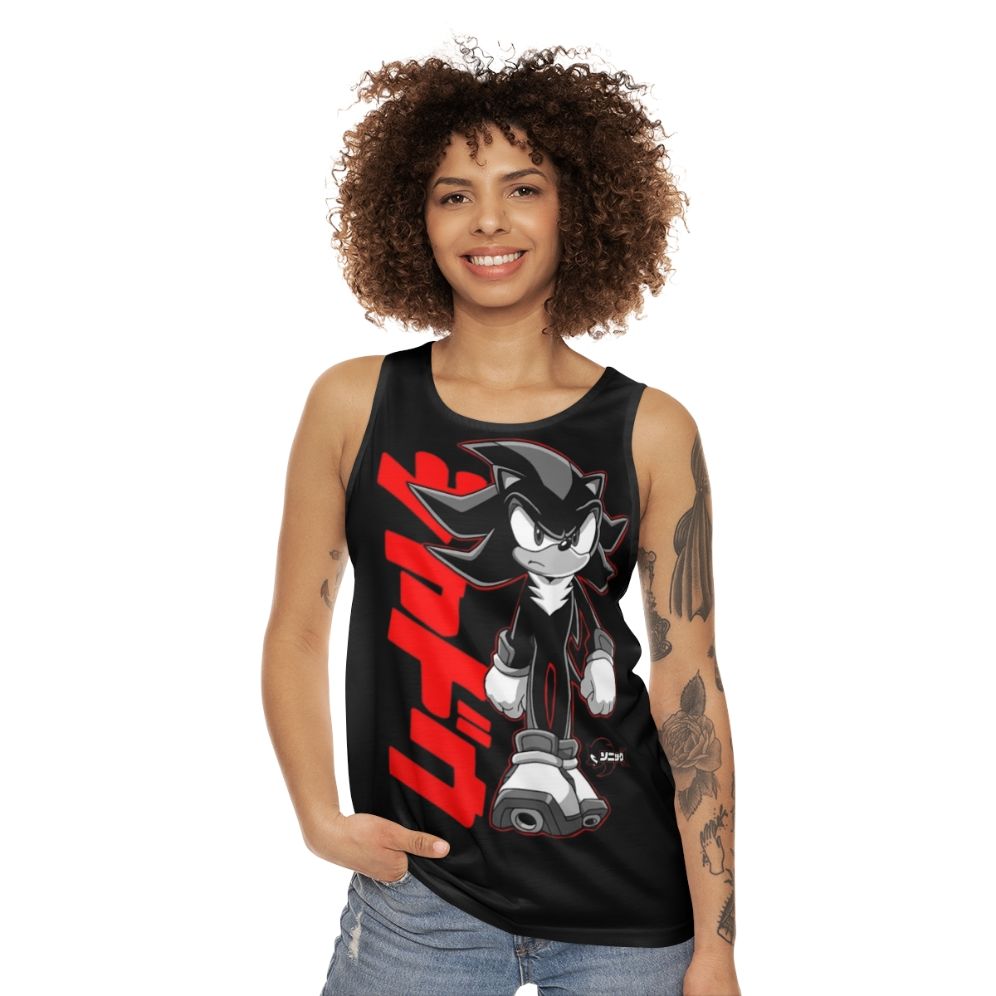 Sonic and Shadow anime inspired graphic unisex tank top - women