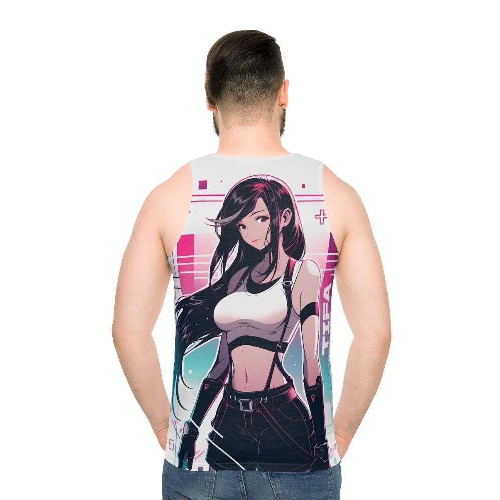 Tifa Lockhart Vaporwave Unisex Tank Top - men back