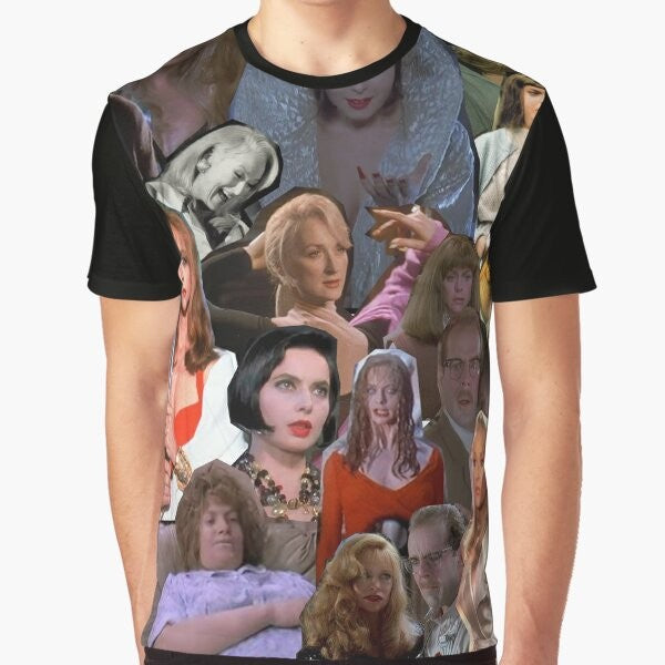 Graphic t-shirt featuring the iconic movie "Death Becomes Her" with Meryl Streep and Goldie Hawn