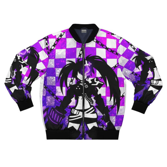 Insane black and purple bomber jacket with Black Rock Shooter anime design