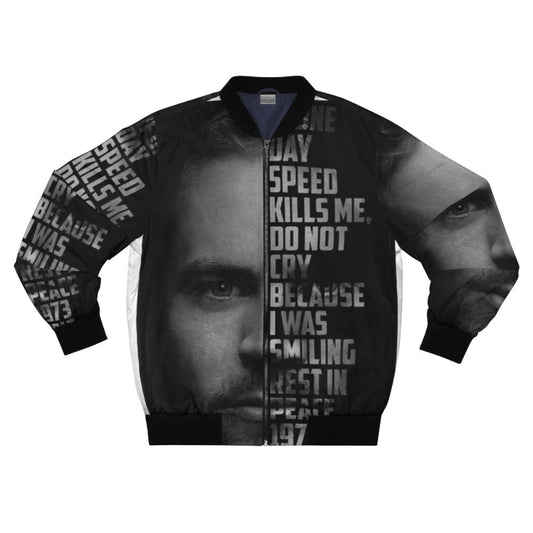 Paul Walker Celebrity Text Portrait Bomber Jacket