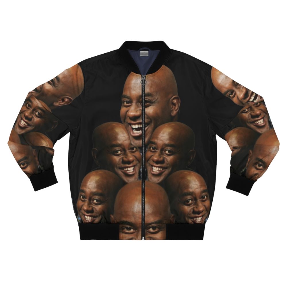 Ainsley Harriott wearing a stylish bomber jacket