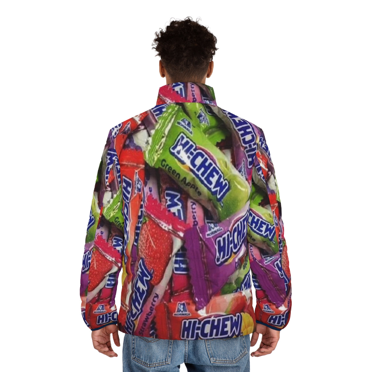 Hi Chew Candy Puffer Jacket with Fruit Flavors - men back