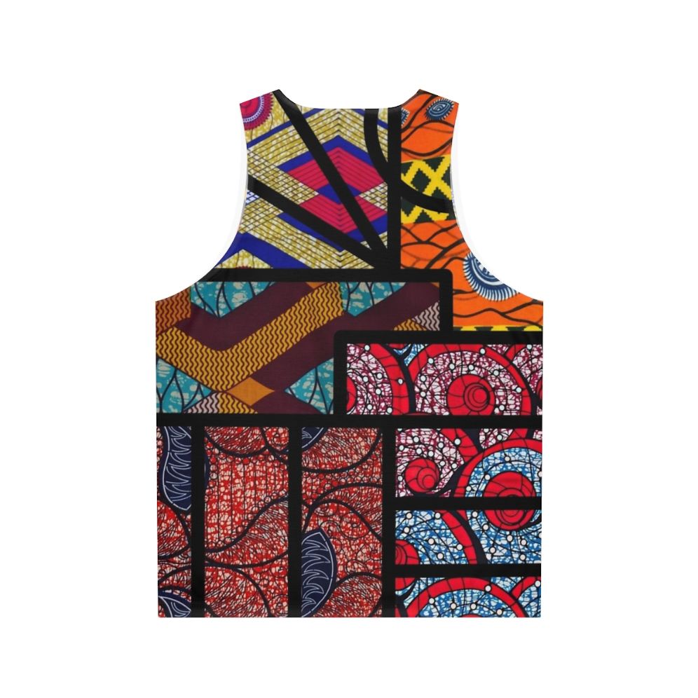 Vibrant African print unisex tank top - Back