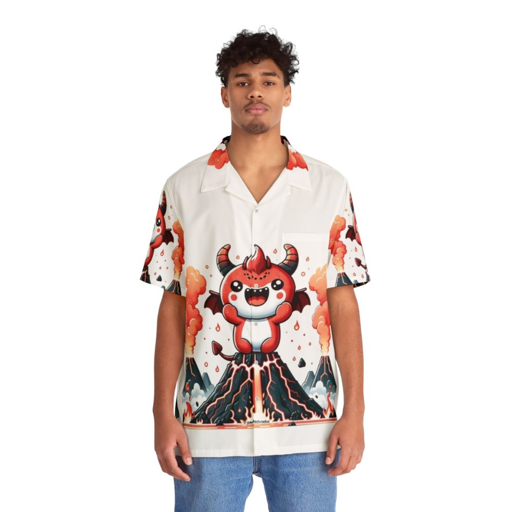 Legendary animals demon Hawaiian shirt with fantastical, kawaii design - People Front