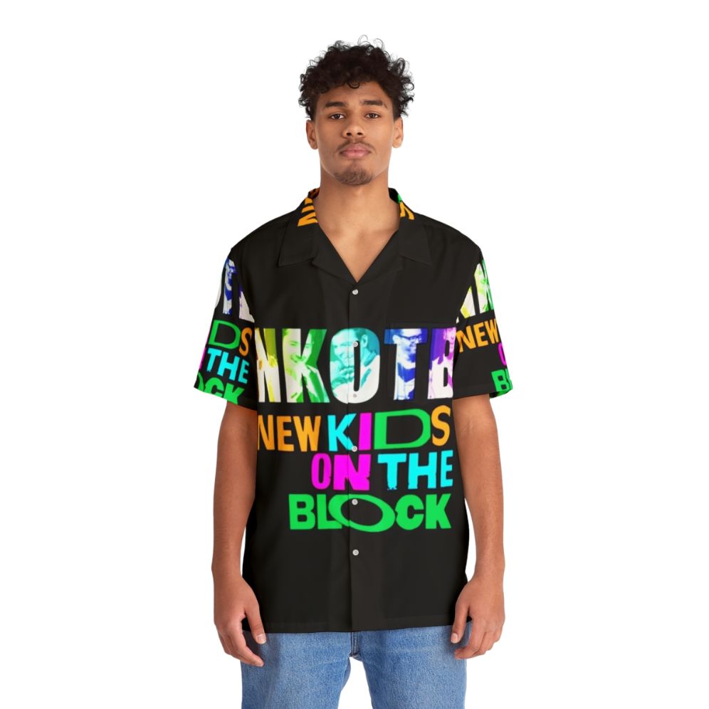 Retro NKOTB Hawaiian-style shirt - People Front