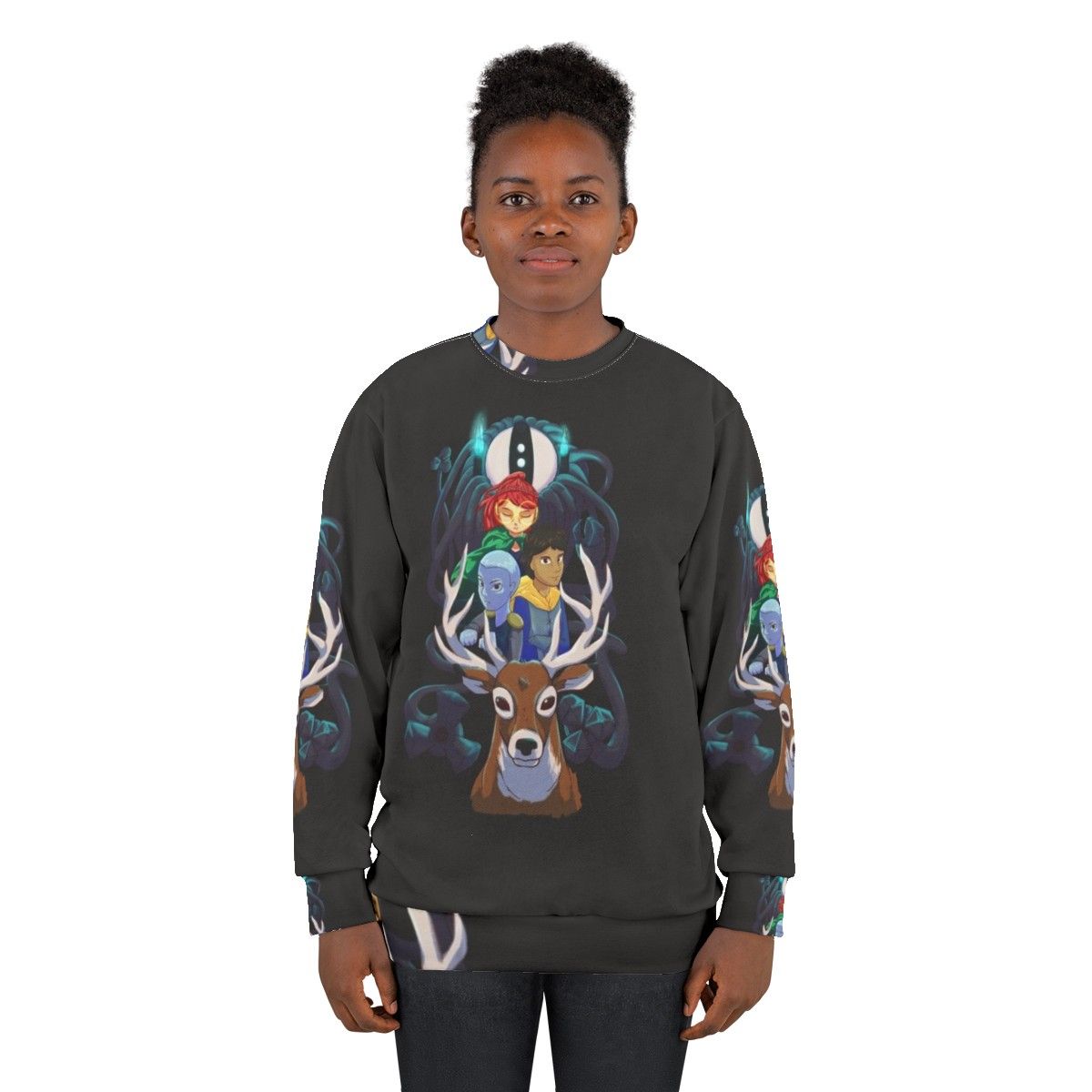 Infinity Train Fantasy Sweatshirt with Tulip, Lake, and Alan Dracula - women