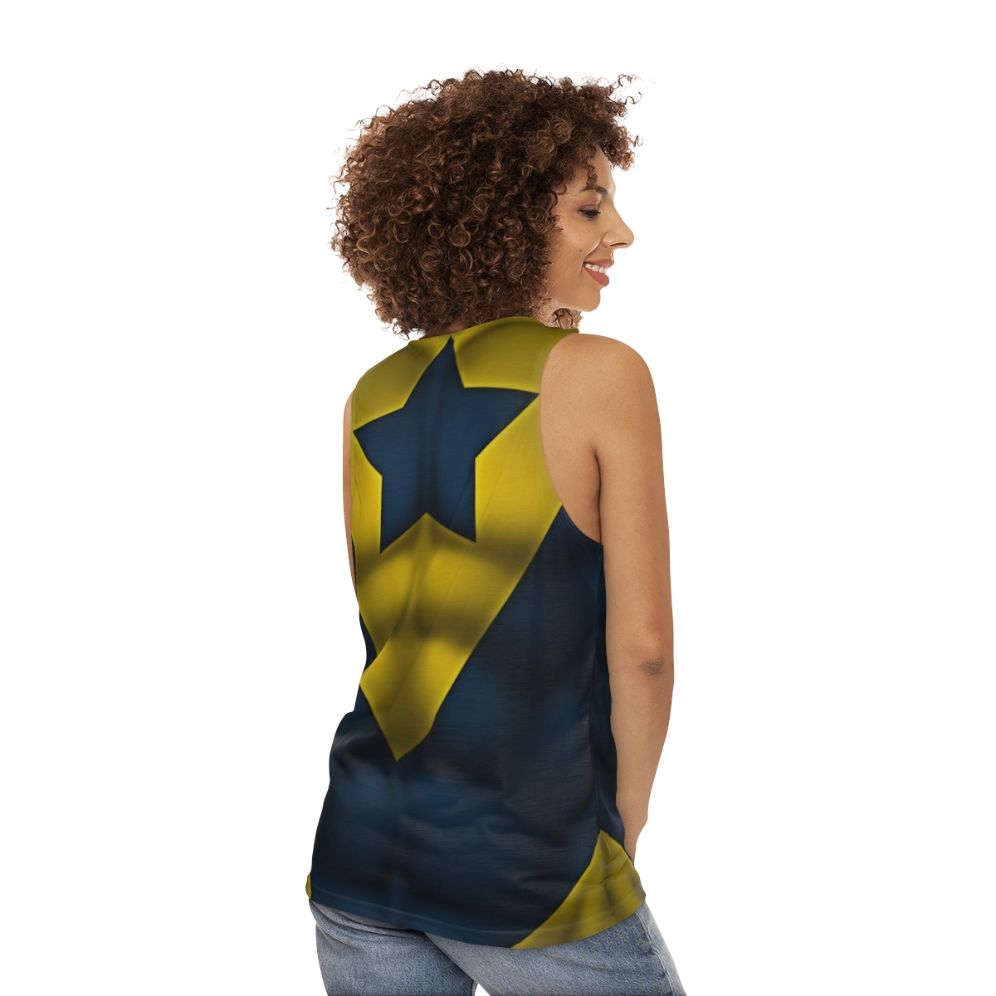 Booster Gold Superhero Art Unisex Tank Top - women back