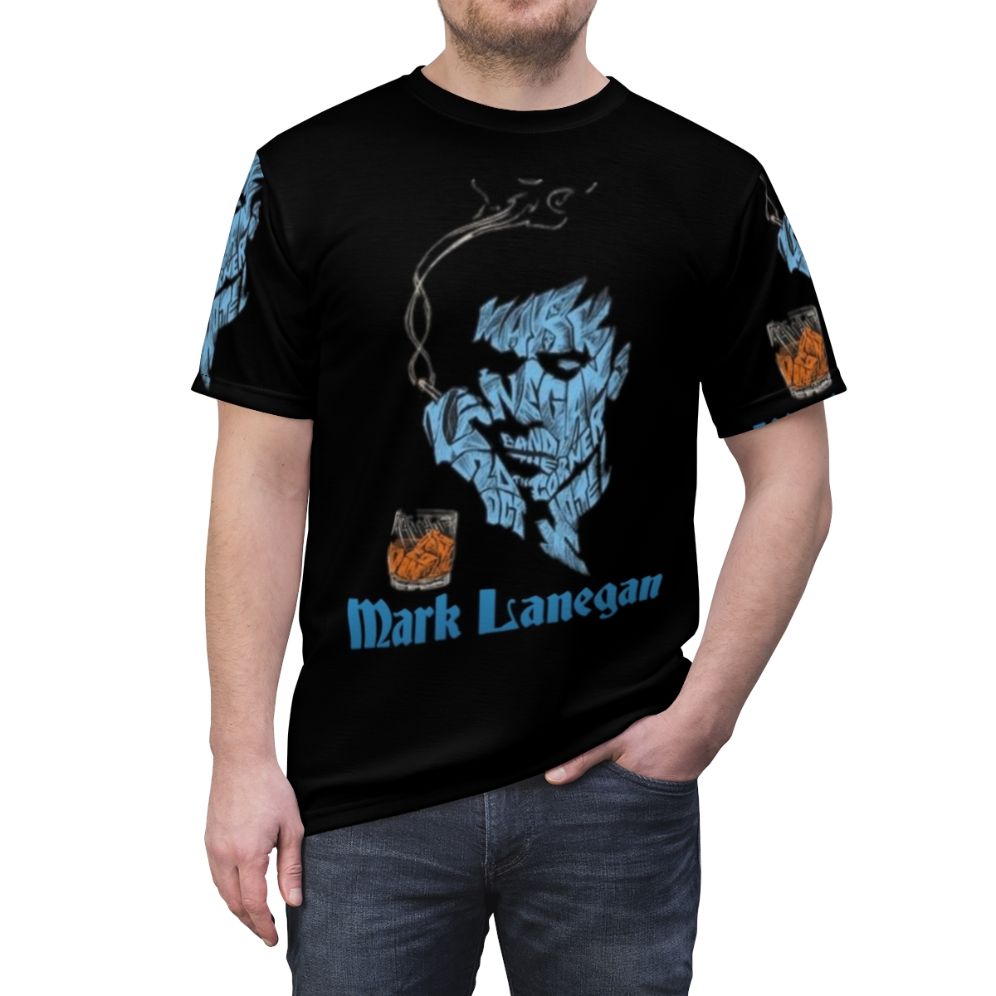 Tribute T-shirt honoring the life and music of American singer-songwriter Mark Lanegan of Screaming Trees and other influential bands. - men front