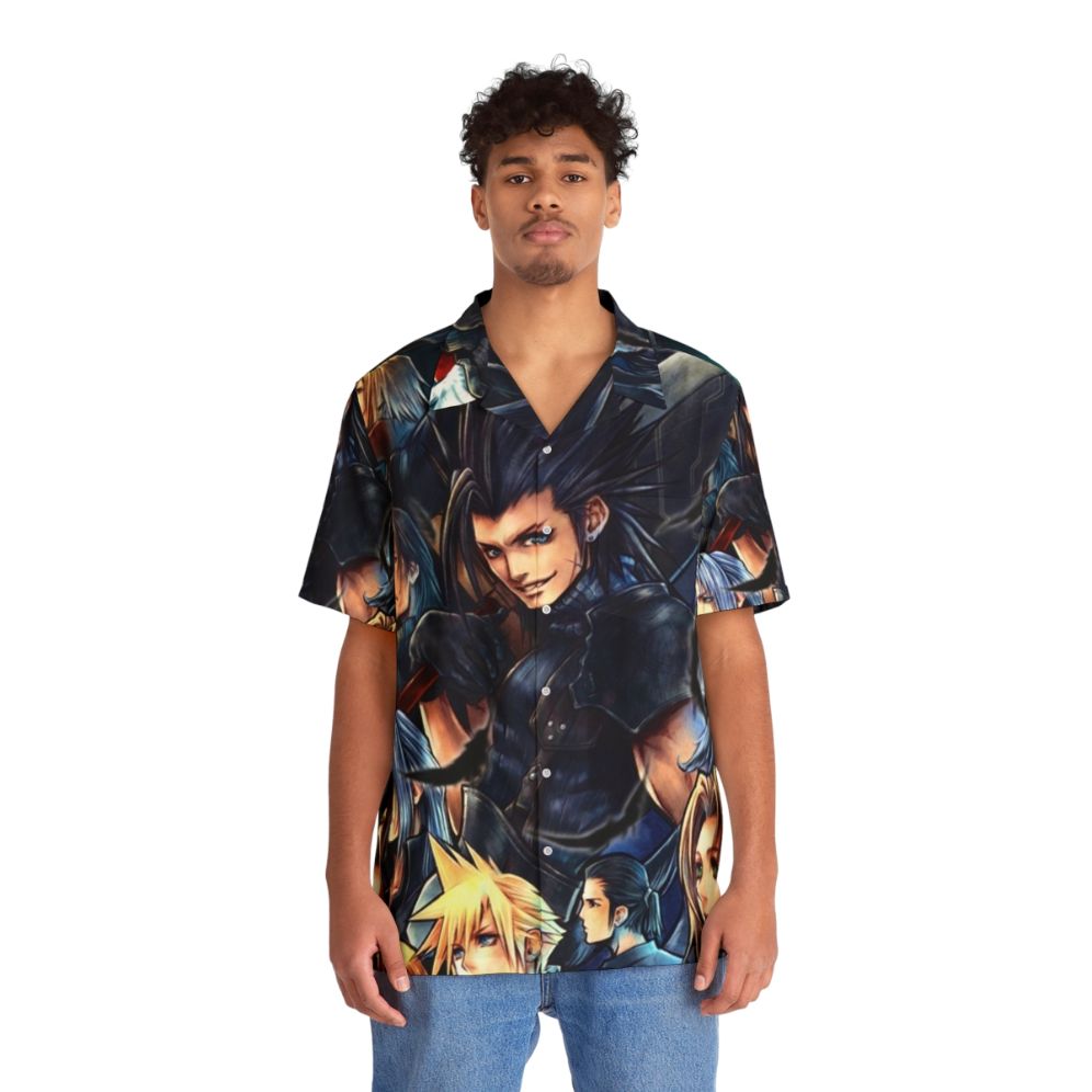 Zack Fair Hawaiian Shirt - Tropical Collared Shirt for Video Game Fans - People Front