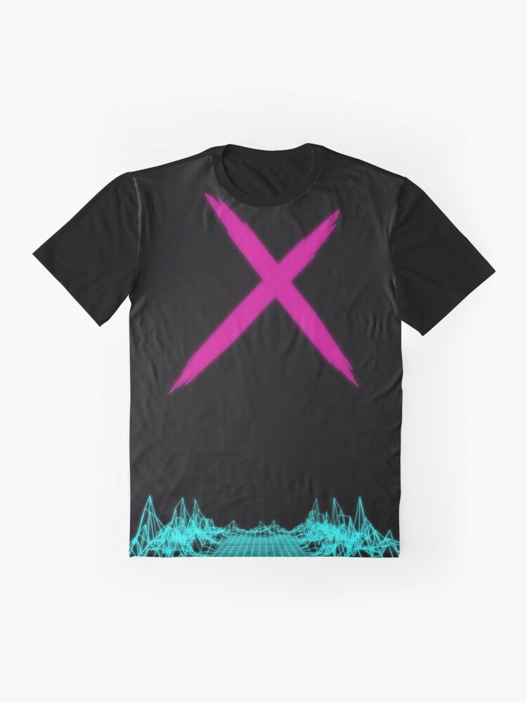 Neon Nights Trickster Graphic T-Shirt for Dead by Daylight Fans - Flat lay