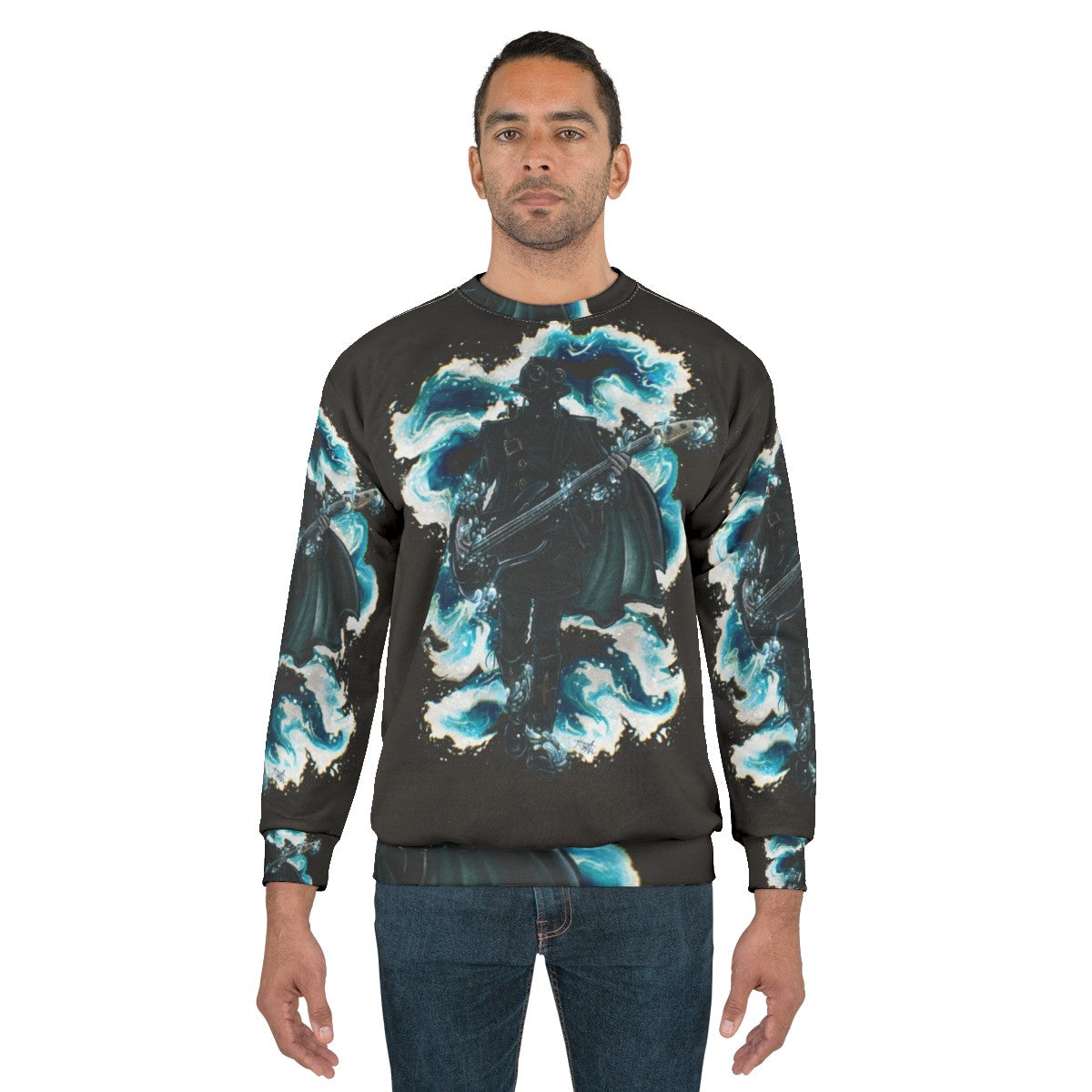 Rain Ghoul Sweatshirt with Ghost Band Design - men