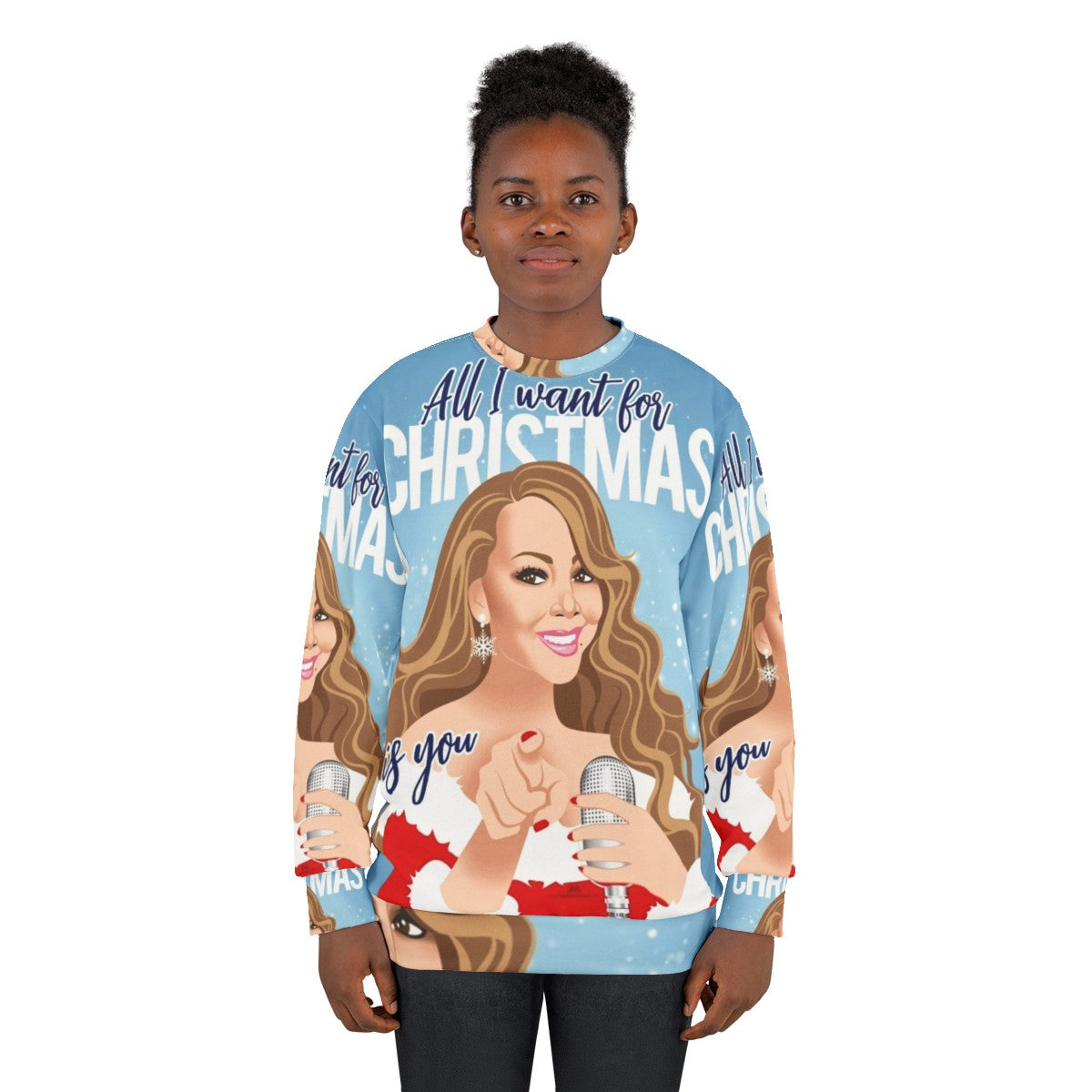 Christmas M Sweatshirt with Alejandro Mogolloart Pop Art Music Design - women