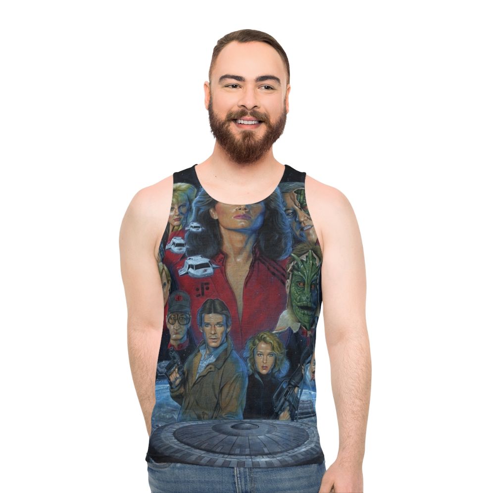 Retro V Visitors Unisex Tank Top - men