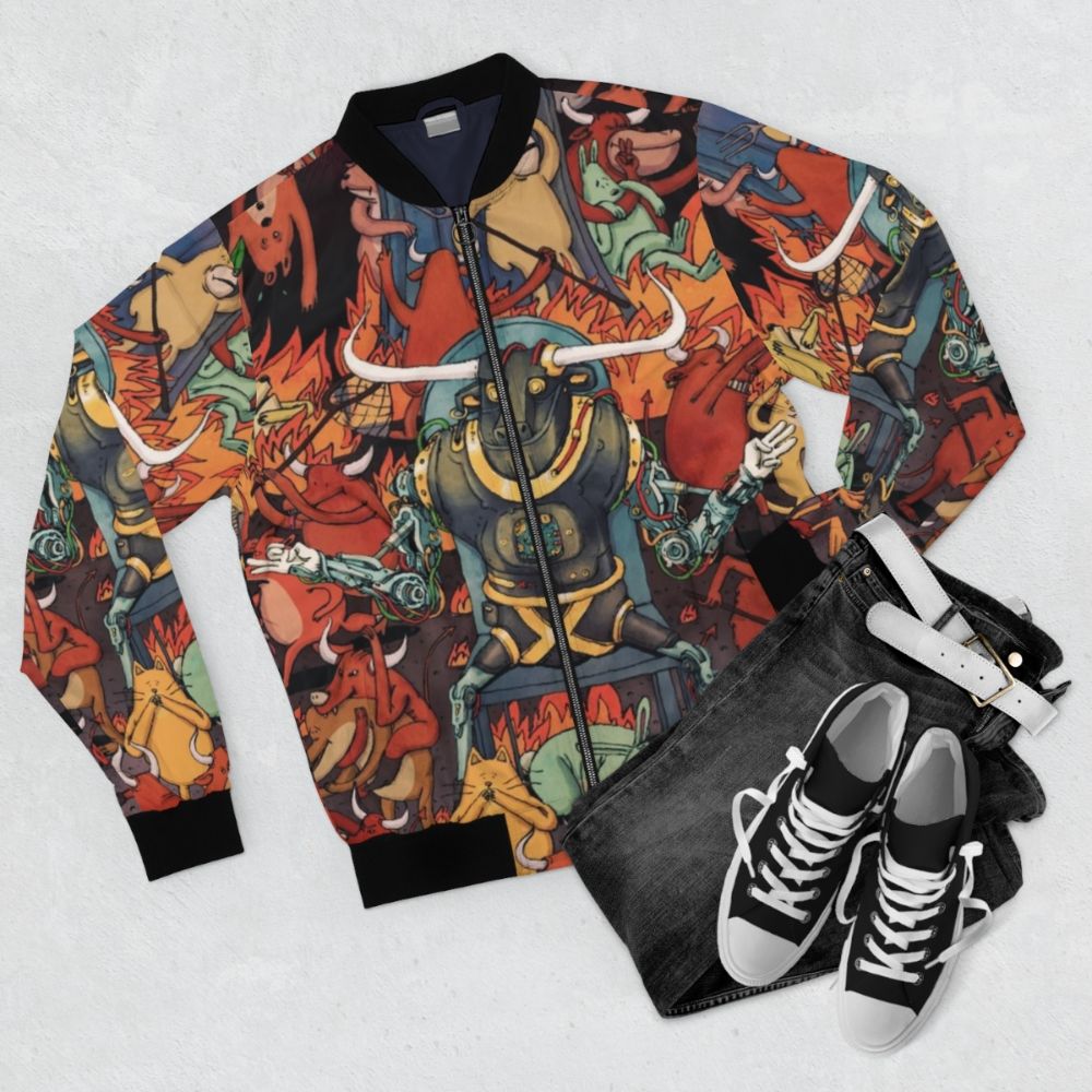 Dance Gavin Dance Sphinxx Afterburner Bomber Jacket - Flat lay