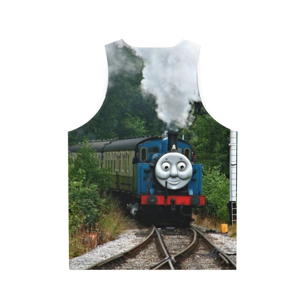 Unisex tank top with vintage steam locomotive design - Back