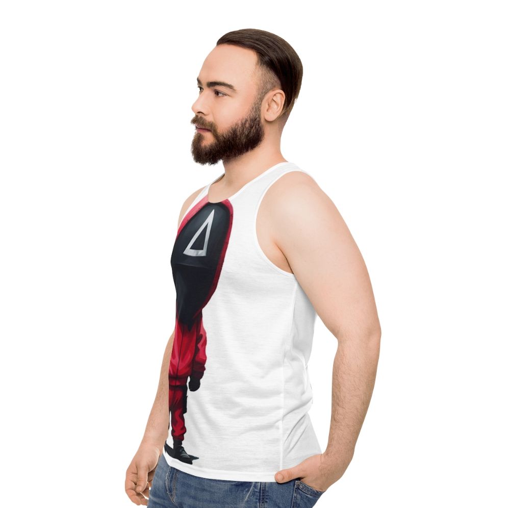 Squid Game Soldier Design Unisex Tank Top - men side