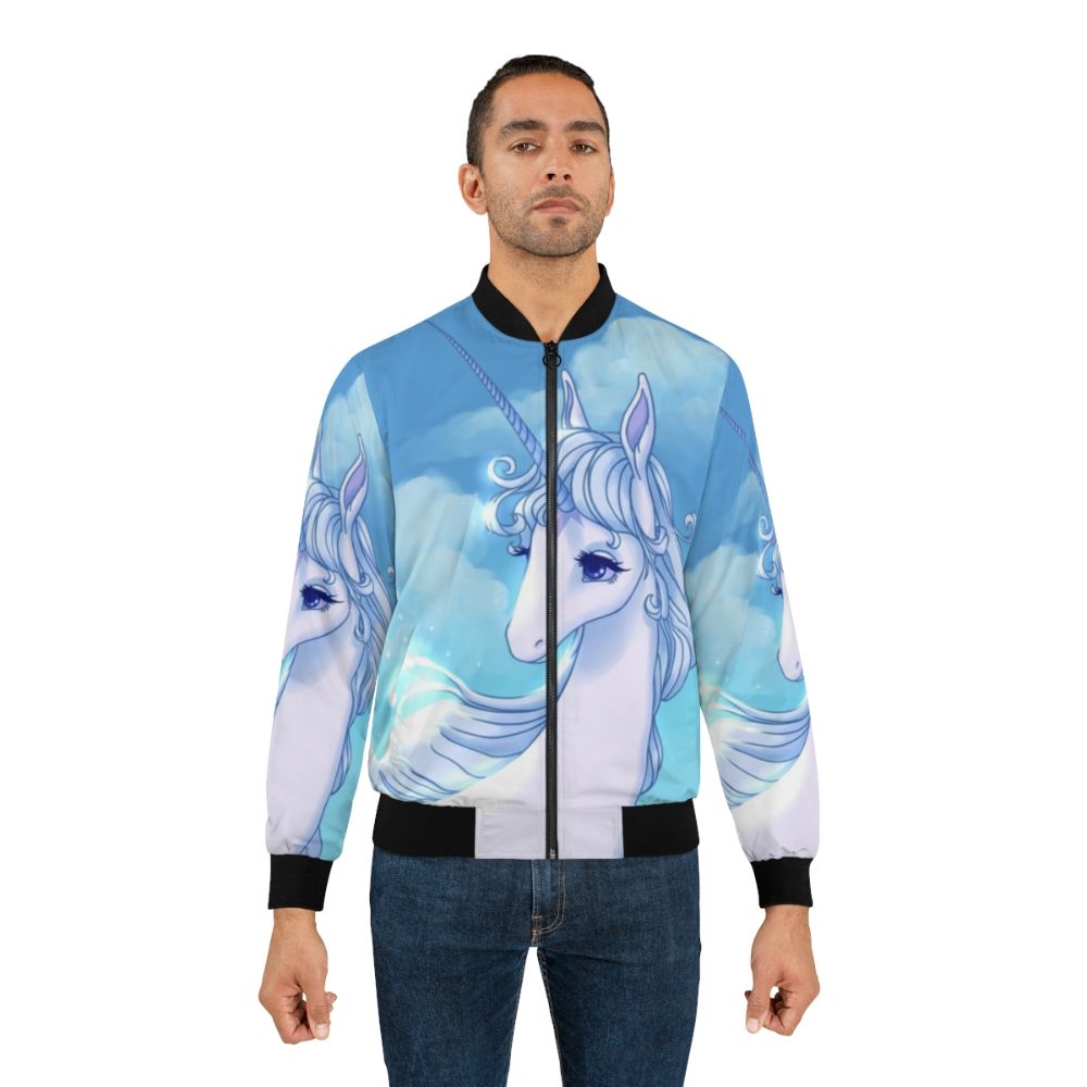 The Last Unicorn bomber jacket with unicorn, lady amalthea, and retro 80s movie graphics - Lifestyle