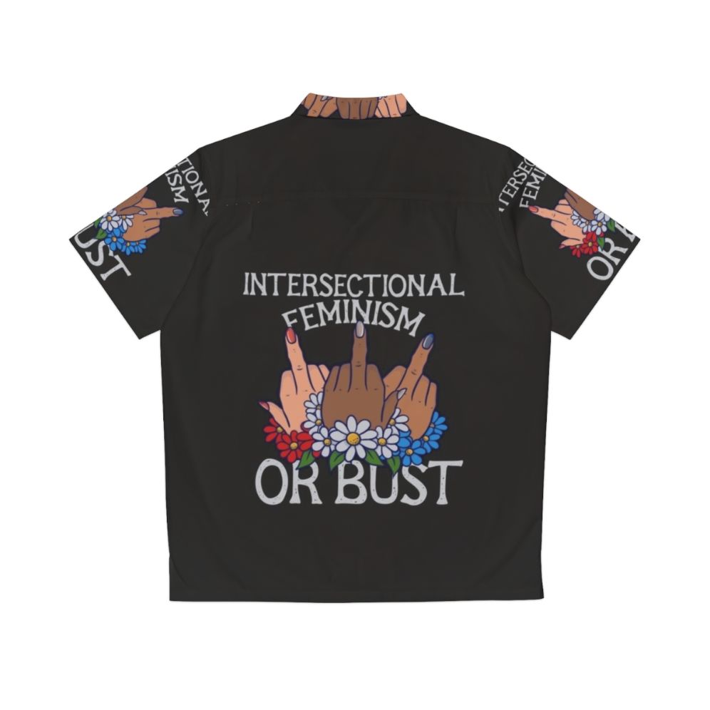 Intersectional feminist Hawaiian shirt with bold feminist slogan - Back