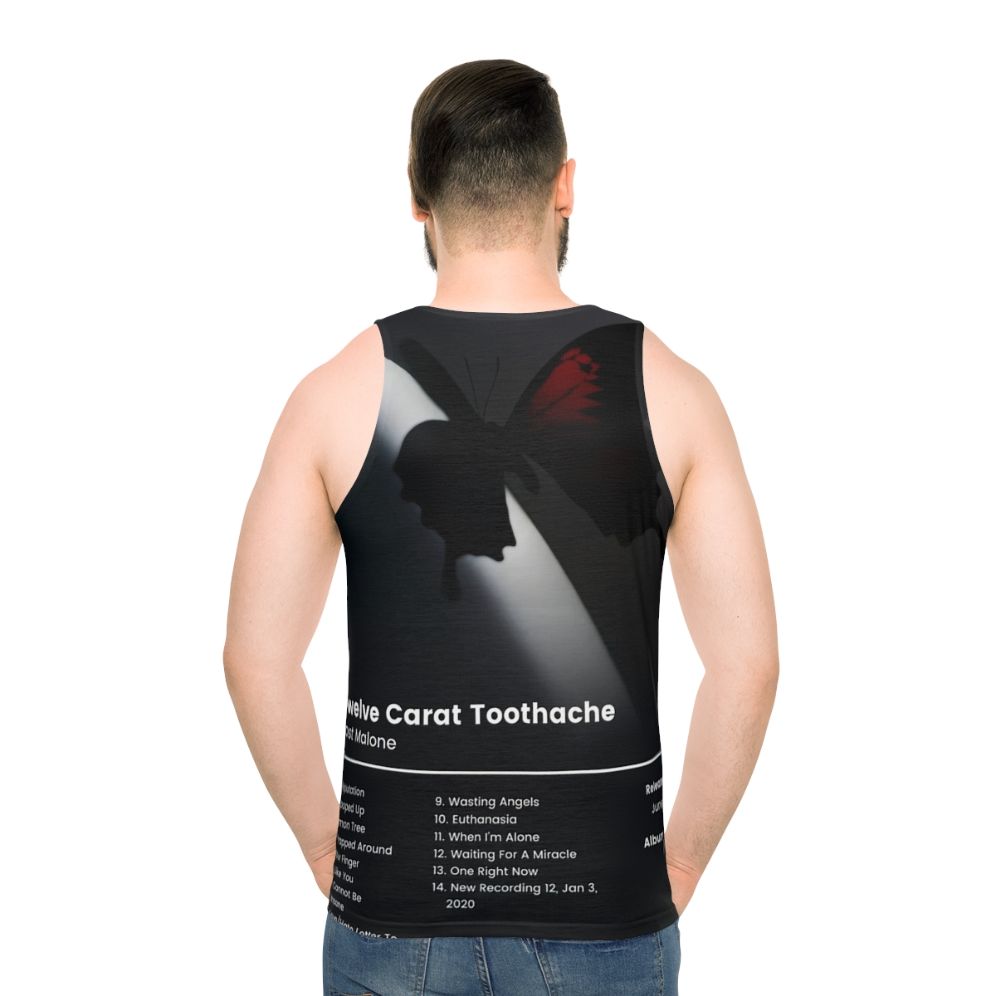 Minimalist music-inspired unisex tank top - men back