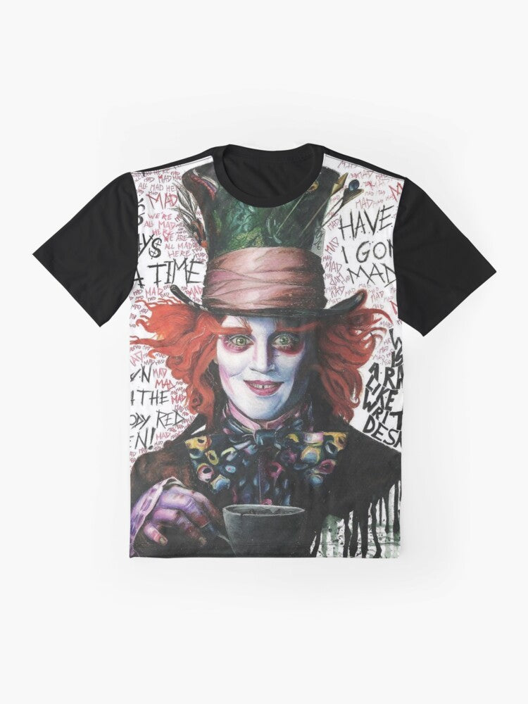 Mad Hatter graphic t-shirt with Johnny Depp design - Flat lay