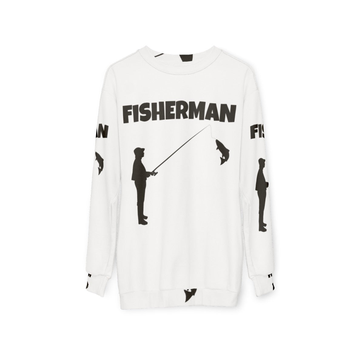 Fisherman sweatshirt for outdoor enthusiasts and sports fans - hanging