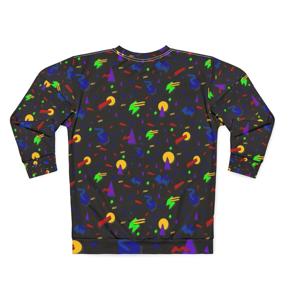 Neon 90s retro sweatshirt with glow-in-the-dark patterns - Back