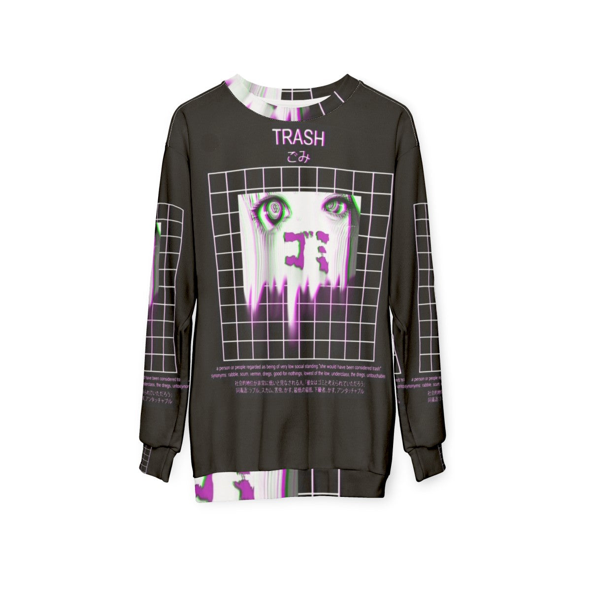 Japanese anime aesthetic sad sweatshirt - hanging