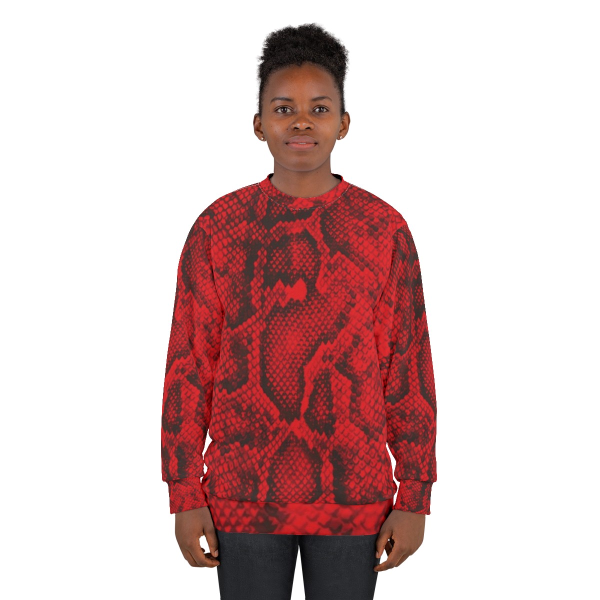 Red Snakeskin Sweatshirt - women