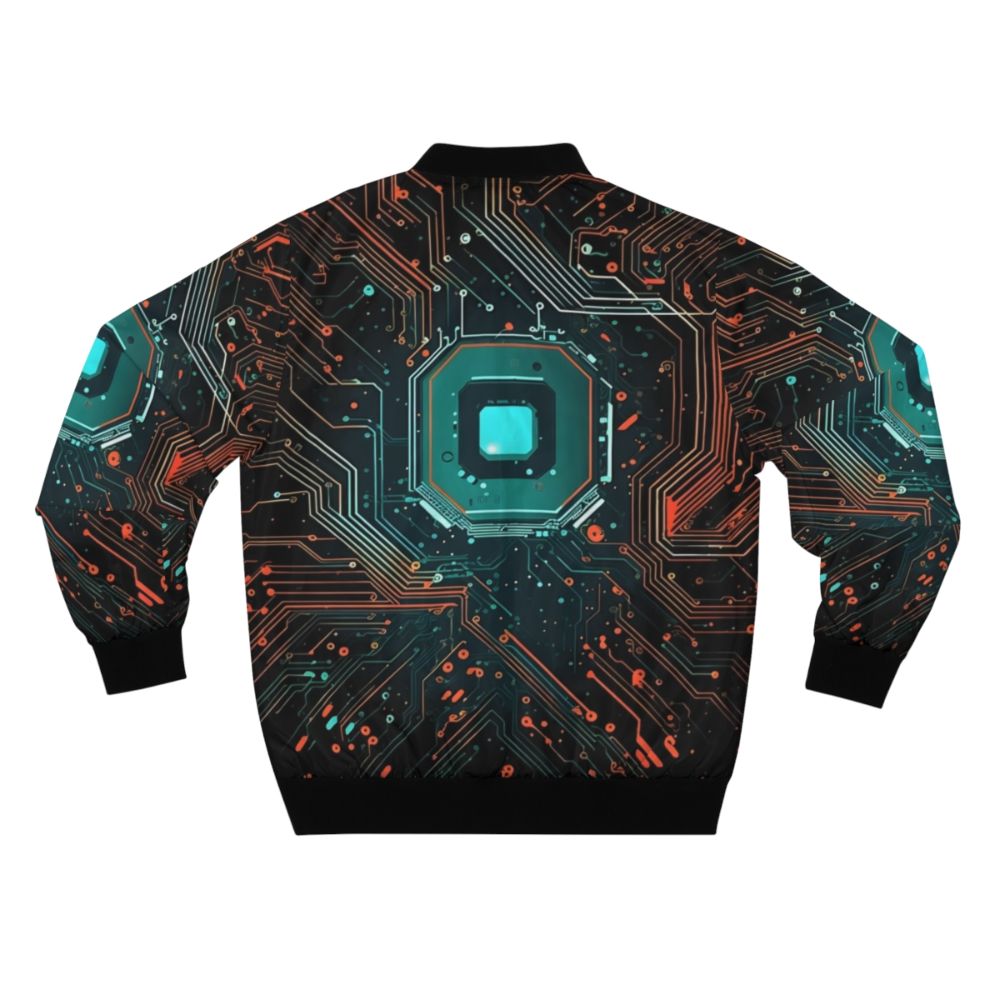 Motherboard Circuit Bomber Jacket - Technology and Electronics Inspired Apparel - Back