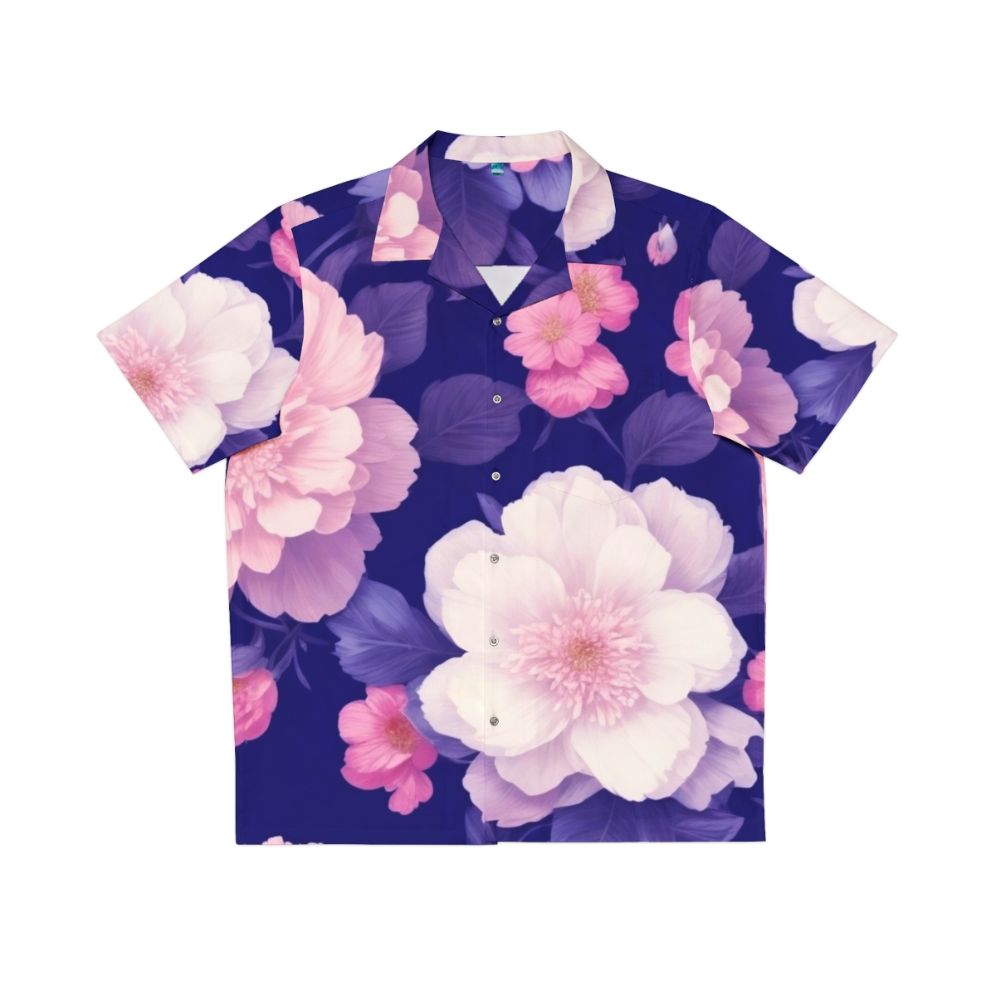 Floral pattern hawaiian shirt with vintage style flowers