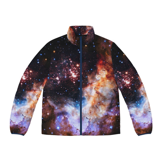 Westerlund 2 Puffer Jacket featuring a cosmic nebula design