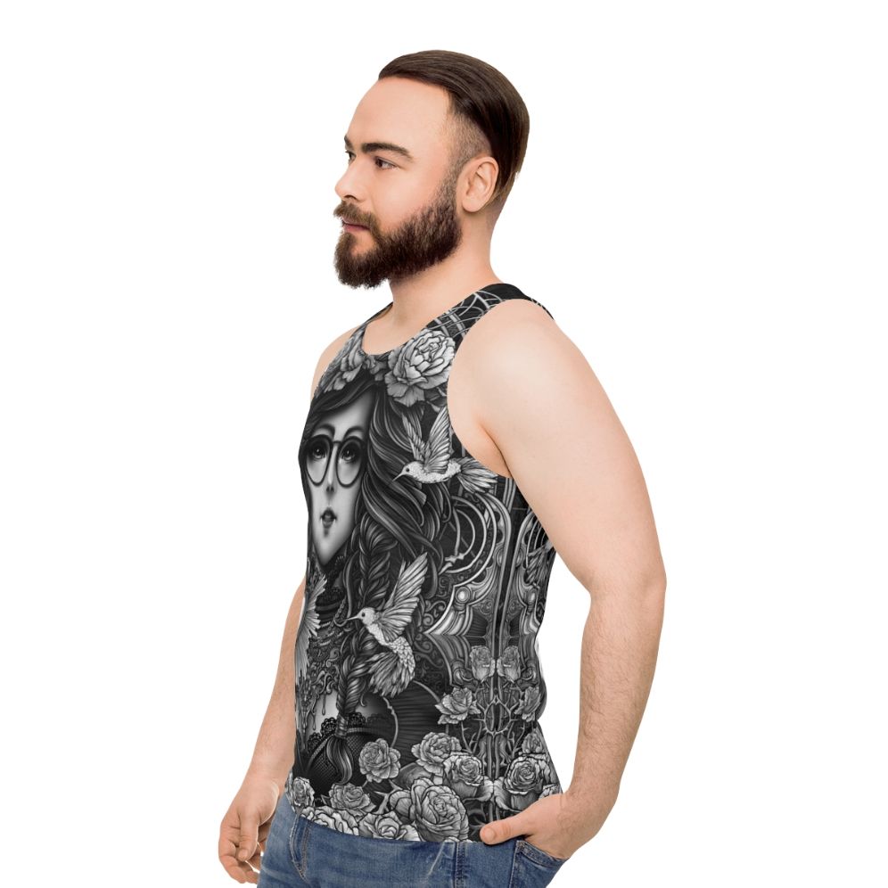 Gothic and occult inspired unisex tank top - men side