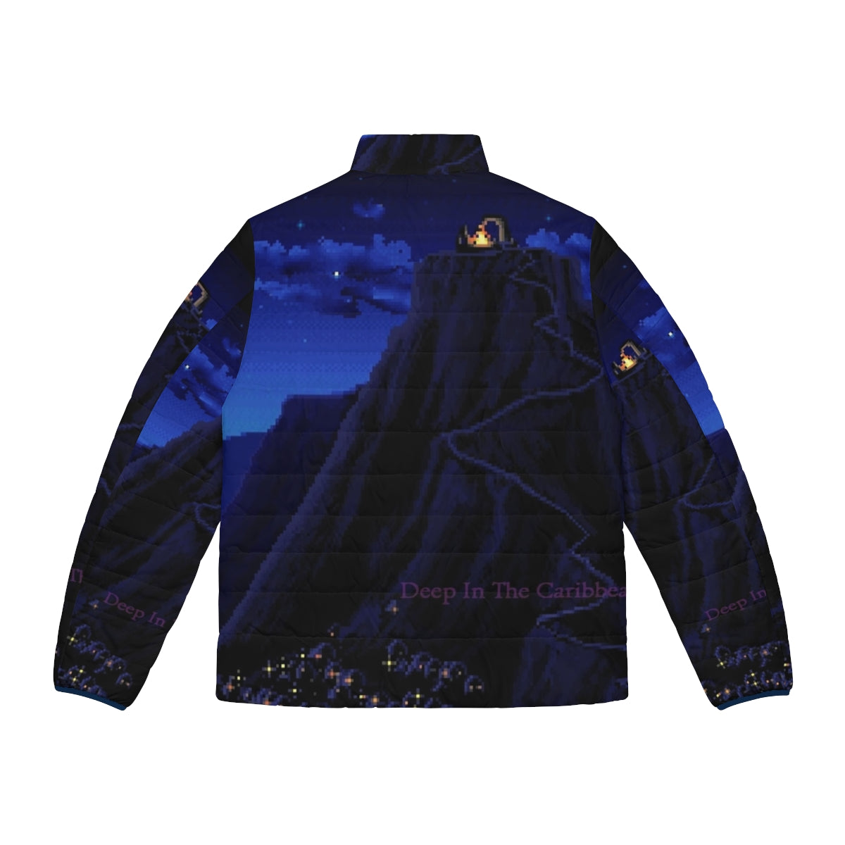 Monkey Island Caribbean Adventure Puffer Jacket with focus keyword - Back