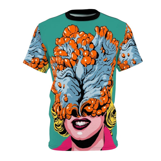 Pop art inspired t-shirt featuring a detailed fungal design, perfect for fans of horror, zombie, and fungi art