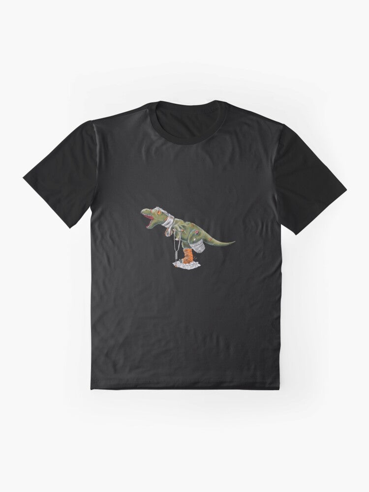 How Ridiculous Merch Rexy Navy Shirt - Long Sleeve Classic Graphic T-Shirt with Rexy design - Flat lay