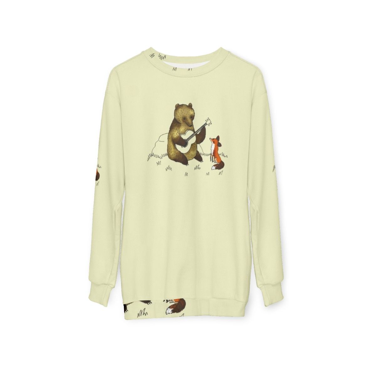 Adorable bear and fox sweatshirt - hanging