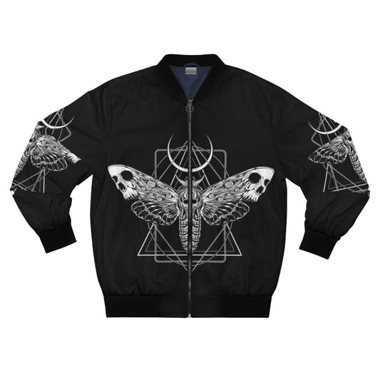 Surreal death moth bomber jacket with gothic and macabre design elements