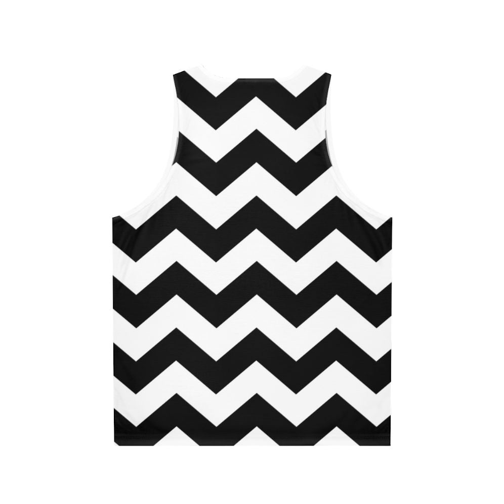 Black and White Zig Zag Unisex Tank Top - Back