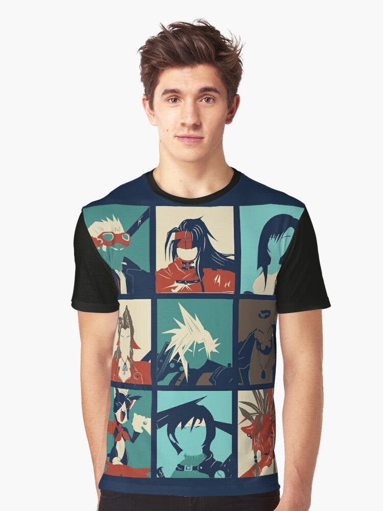 Final Fantasy 7 Cloud Strife pop art design graphic t-shirt - Men