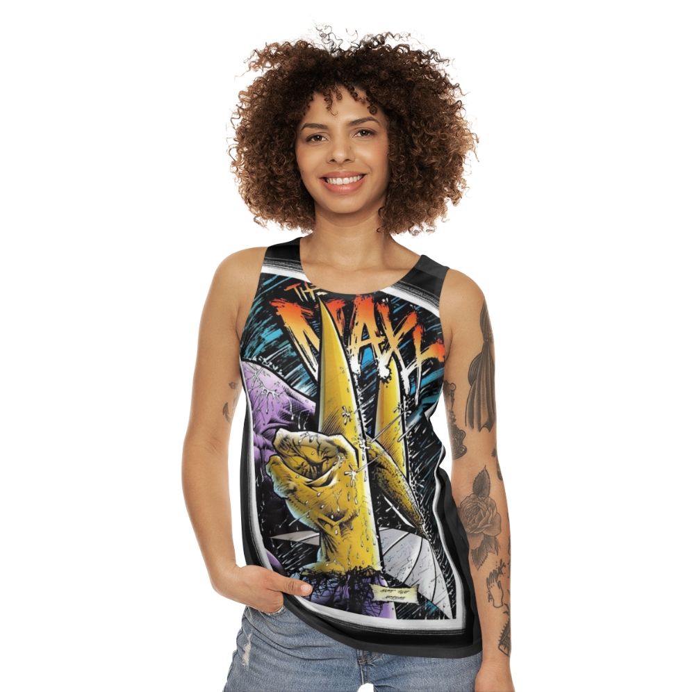 Retro graphic unisex tank top - women