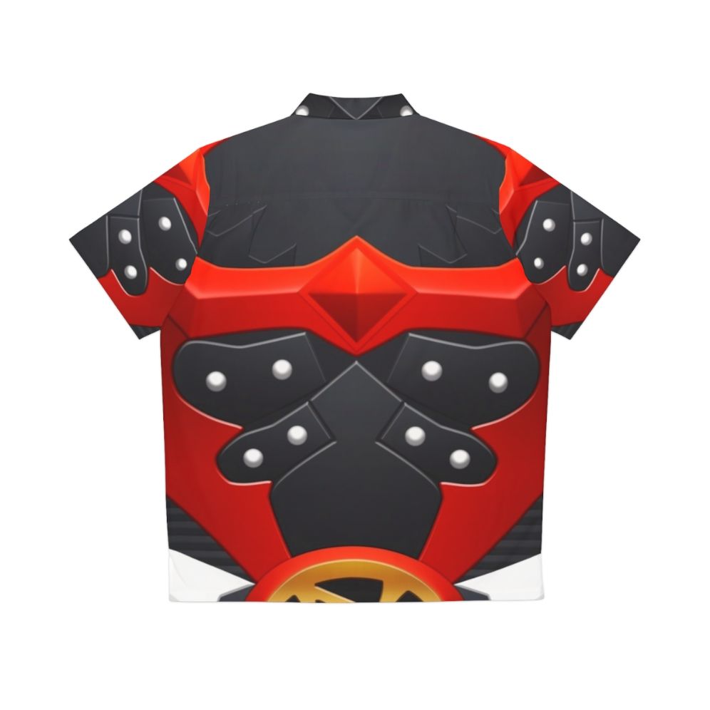 Psycho Red Hawaiian Shirt with Power Rangers Inspired Design - Back