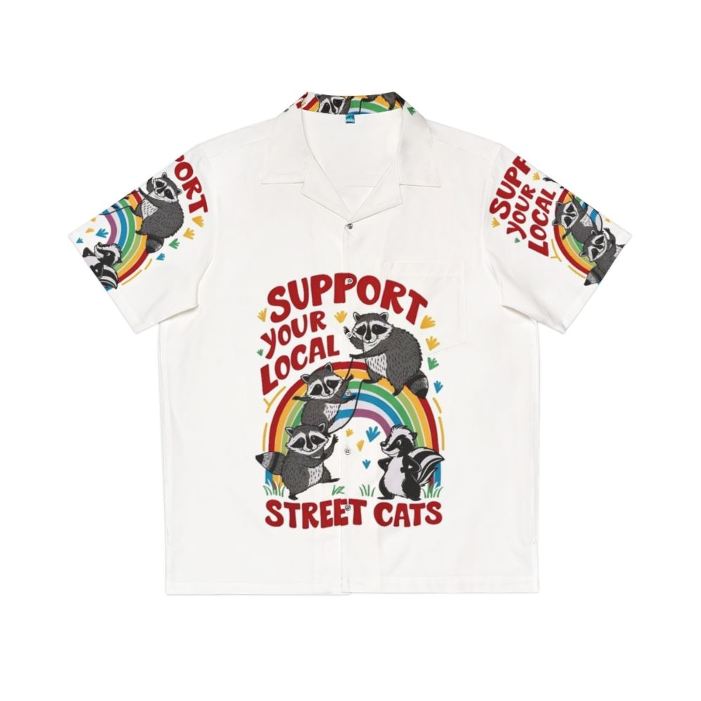 Street cats Hawaiian shirt with colorful animal print design