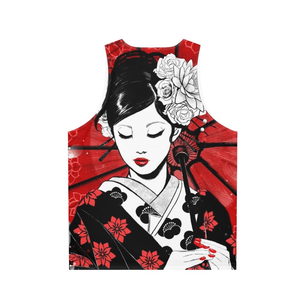 Geisha Japan Collection Unisex Tank Top - Modern Asian Pop Art Design - Back