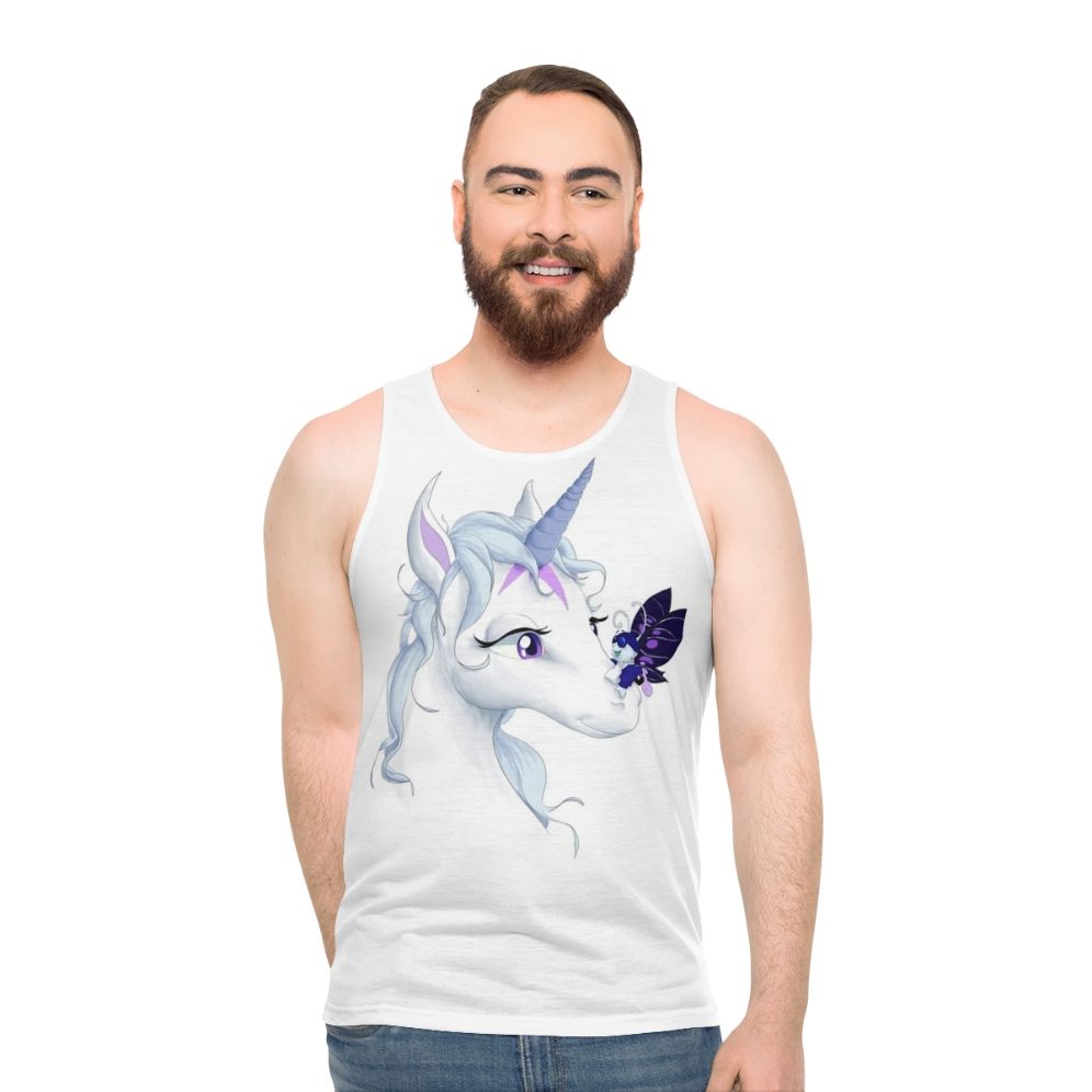 The Last Unicorn Unisex Tank Top with Magical Unicorn Design - men