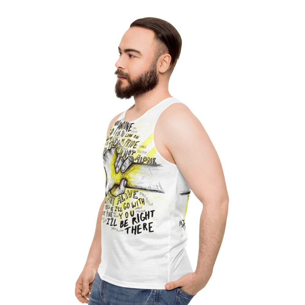 Unisex tank top with inspirational words of hope design - men side